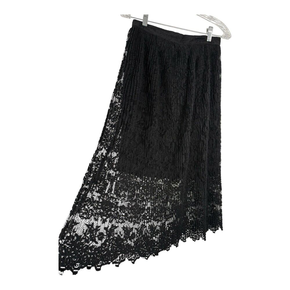 Free Generation Los Angeles Lace Pleated Skirt Size S Black